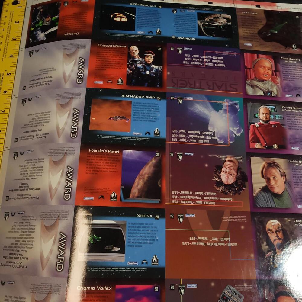 1996 SkyBox Star Trek Uncut Card‎ Sheet 37x27 Promo Display Sheet - Picture 8 of 9